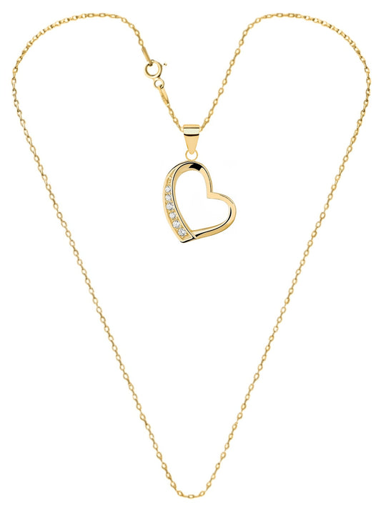 Herz Anhänger mit Kette aus vergoldetem 925 Silber mit Stein Bild 2