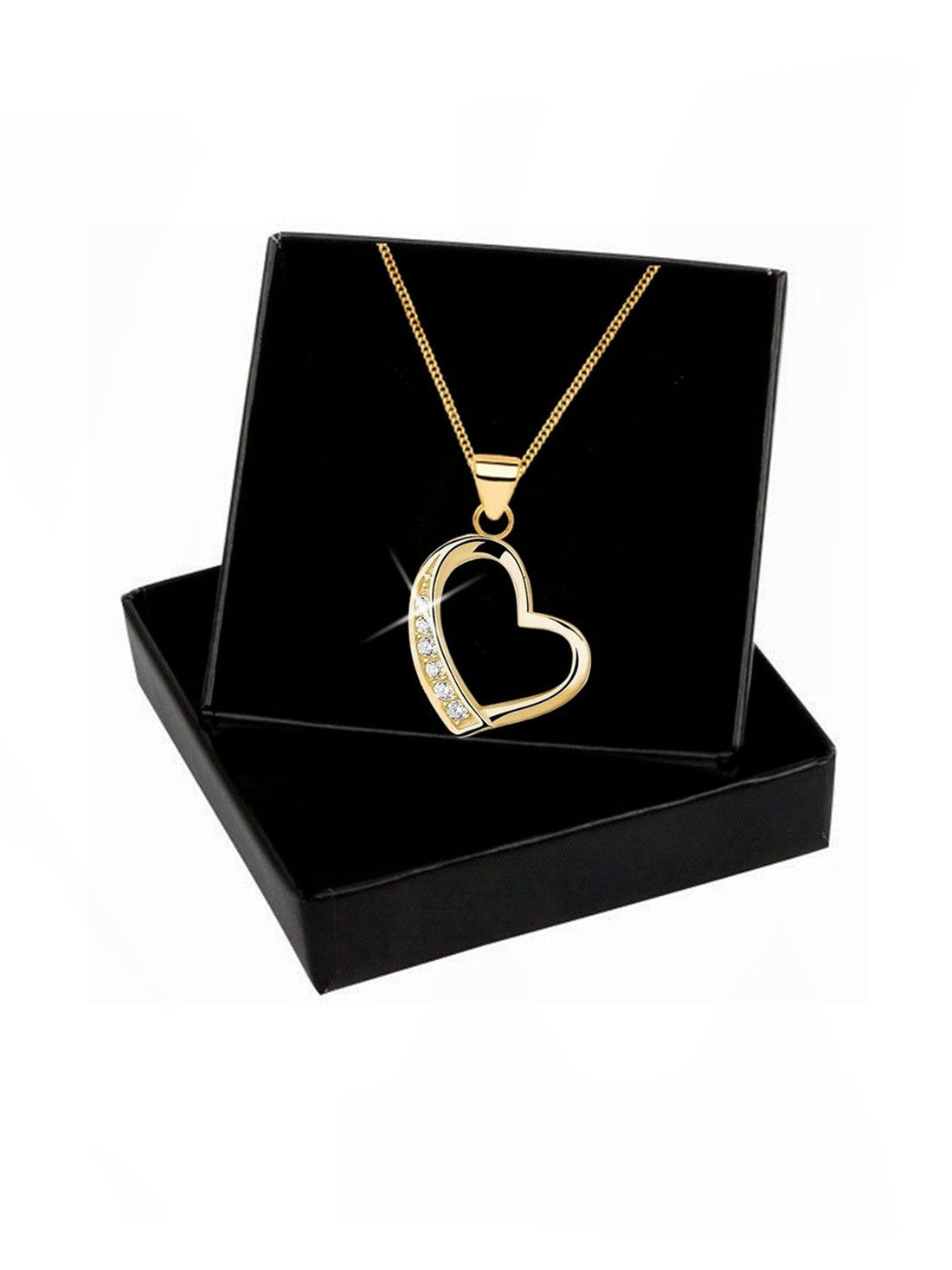 Herz Anhänger mit Kette aus vergoldetem 925 Silber mit Stein Bild 4