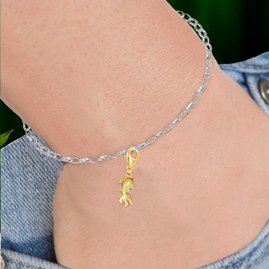 Charm Anhänger Gold Fisch 24K vergoldet Goldfisch Bild 2