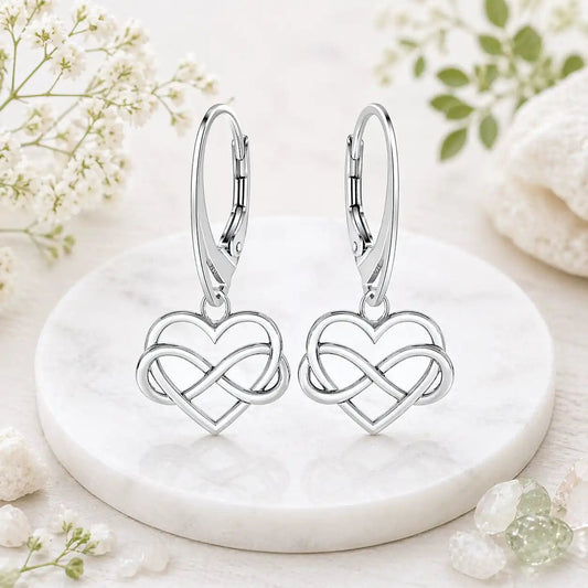Herz Ohrringe Unendlichkeit 925 Silber Infinity Schmuck Bild 2