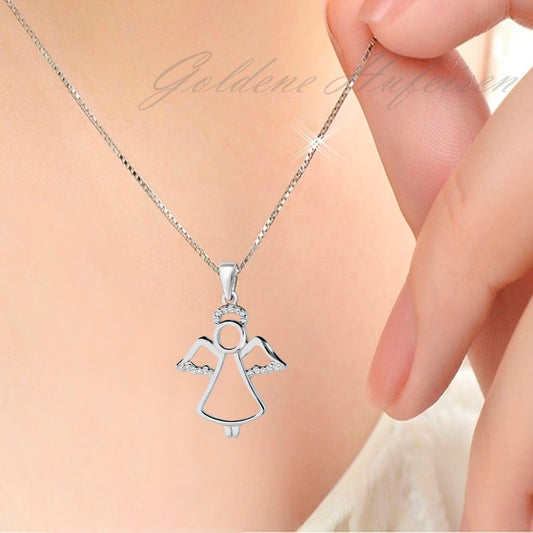 Kettenanhänger Silber Engel 925 mit Zirkonia Echtschmuck Bild 2