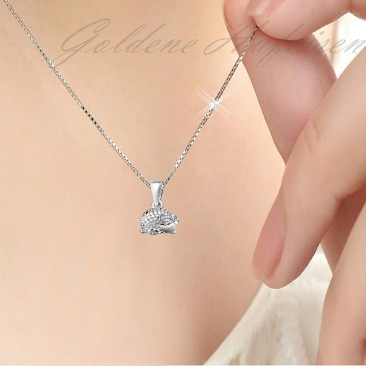 Ohrringe Silber mit Kette 925 Igel Schmuckset 45 cm Bild 3