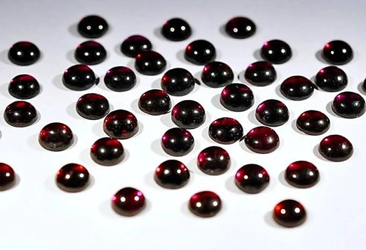 Rhodolith Granat Cabochon rund - 2er Set Edelstein DIY Bild 2