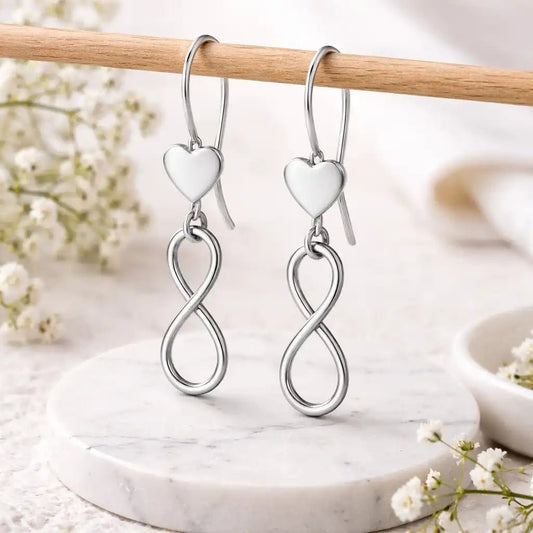 Unendlichkeit Ohrhänger 925 Silber – Infinity Ohrringe Bild 2