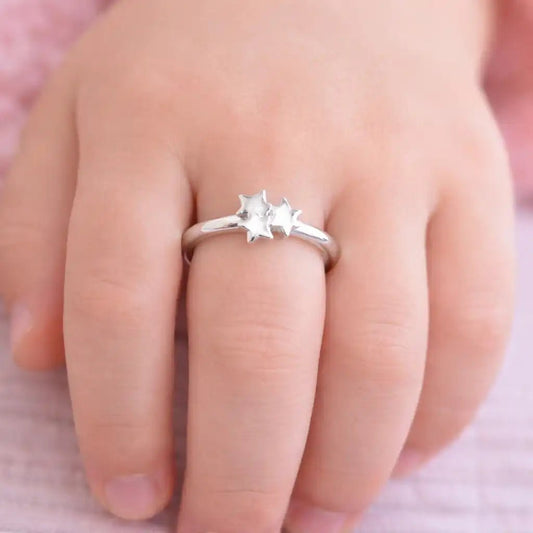 Sterne Fingerring Kinder 925 Silber - Verstellbar Bild 2