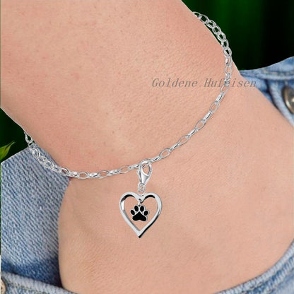 Herz Pfote Charm 925 Silber – Tier Anhänger Bild 2