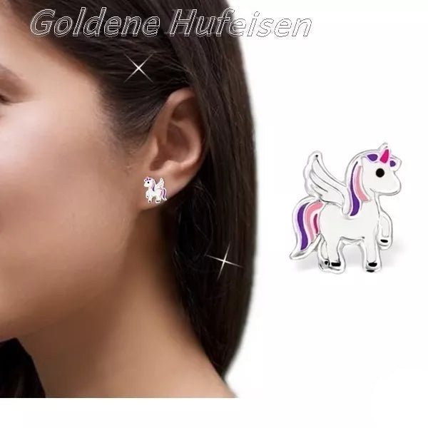 Einhorn Ohrstecker Kinder 925 Silber – Bunte Märchen Bild 3