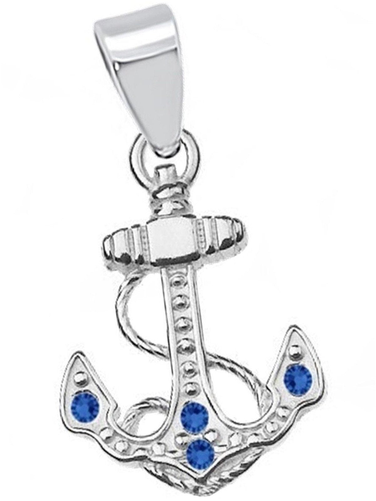 Anker Anhänger Silber 925 blau – Marine Schmuck für Damen Herren Bild 1