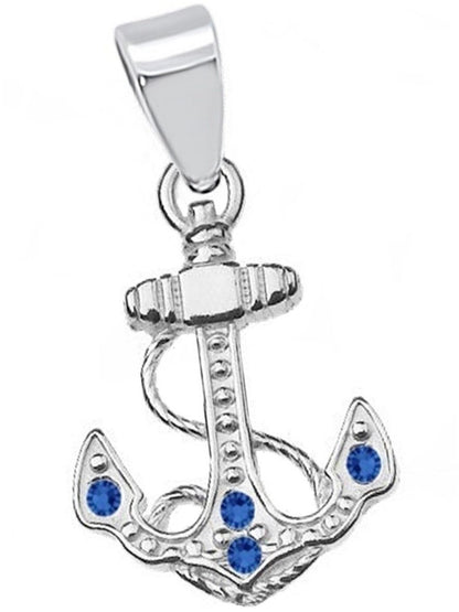 Anker Anhänger Silber 925 blau – Marine Schmuck für Damen Herren Bild 1