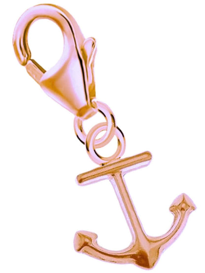 Anker Charm Rosegold vergoldet 925 Silber Karabiner Maritim Bild 1