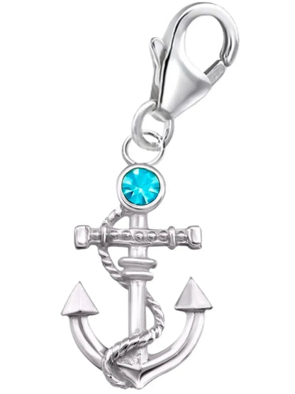 Anker Charm Silber 925 blau – Meer Schmuck modern Bild 1