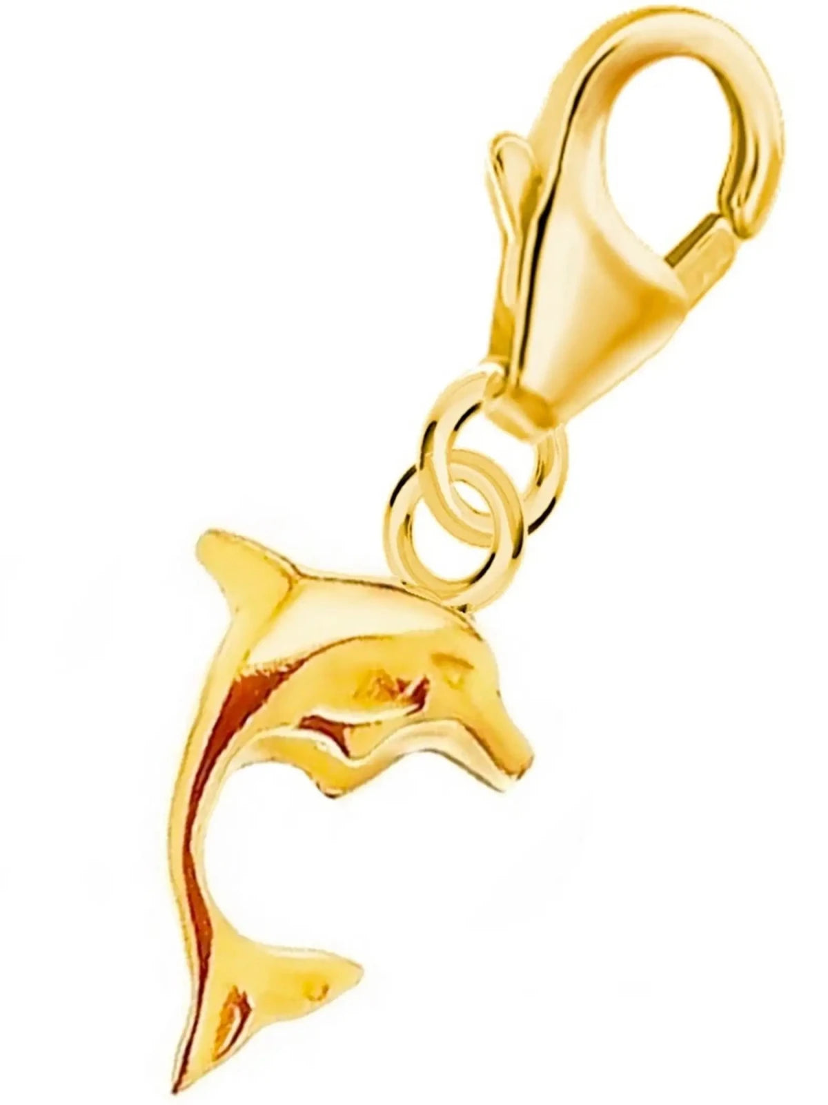 Delfin Charm vergoldet 925 Silber – Tier Anhänger für Charmkette Bild 1