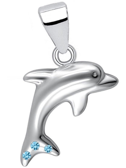 Delfin Schmuckanhänger 925 Silber – blauer Meer Anhänger Bild 1