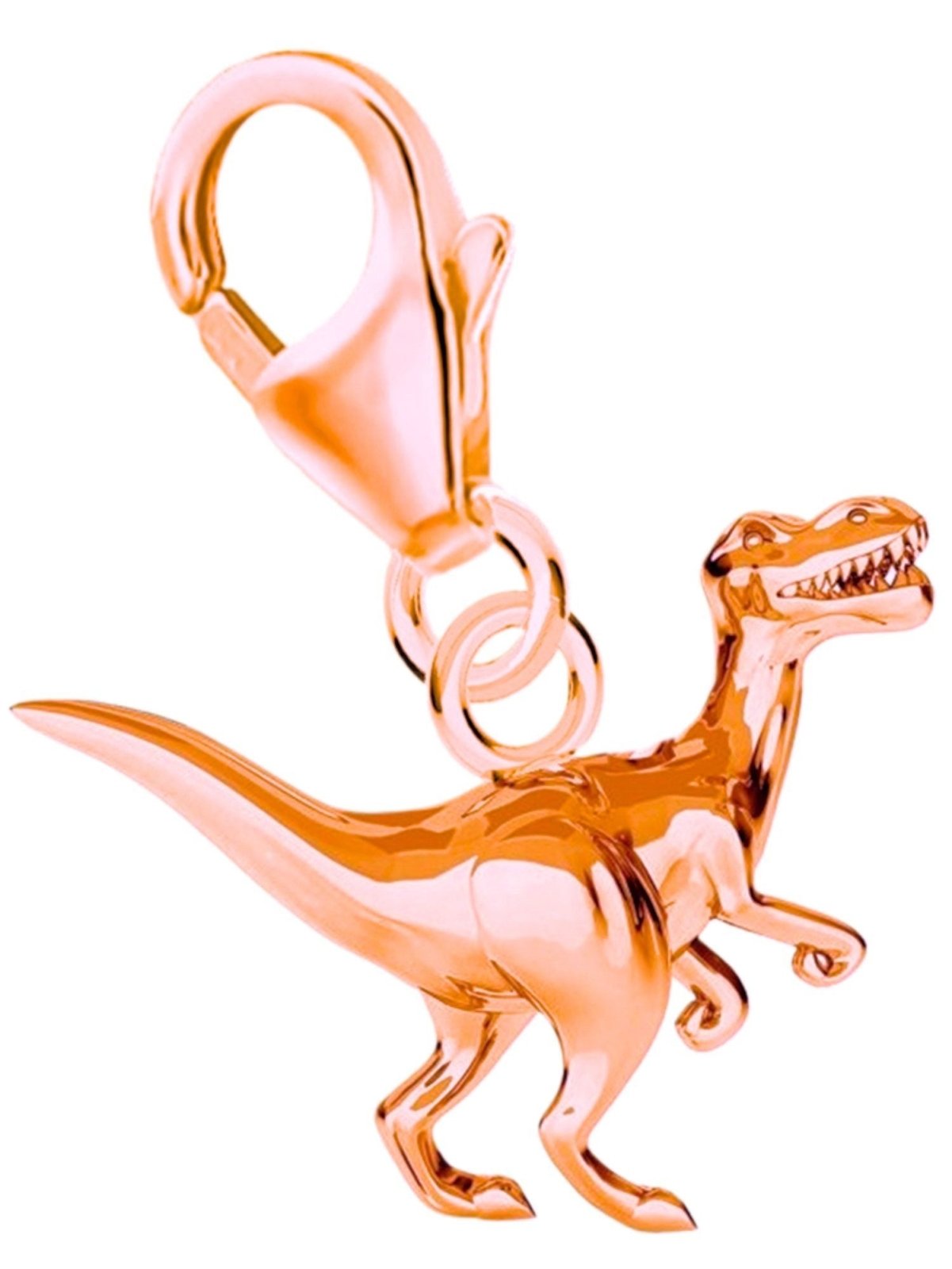 Dino Charm Rosegold vergoldet Silber 925 Dinosaurier Bild 1