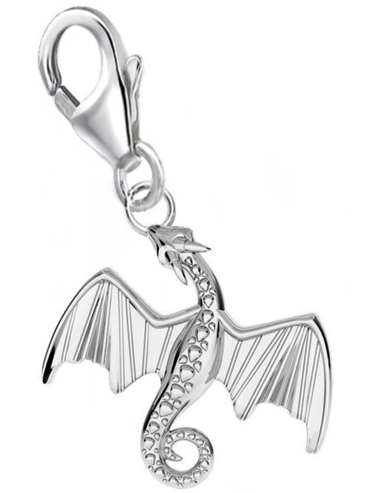 Drachen Charm aus Silber 925 – Dragon Anhänger für Armband Bild 1