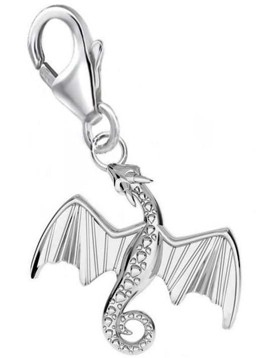 Drachen Charm aus Silber 925 – Dragon Anhänger für Armband Bild 1