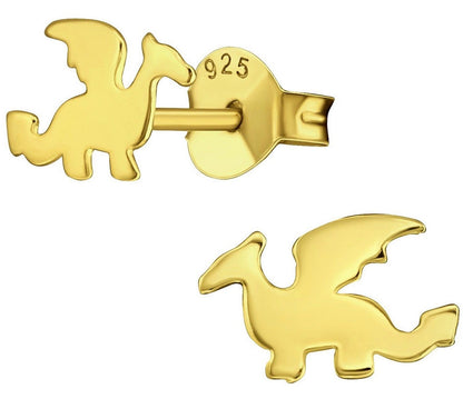 Drachen Ohrstecker Kinder vergoldet 925 Silber Bild 1