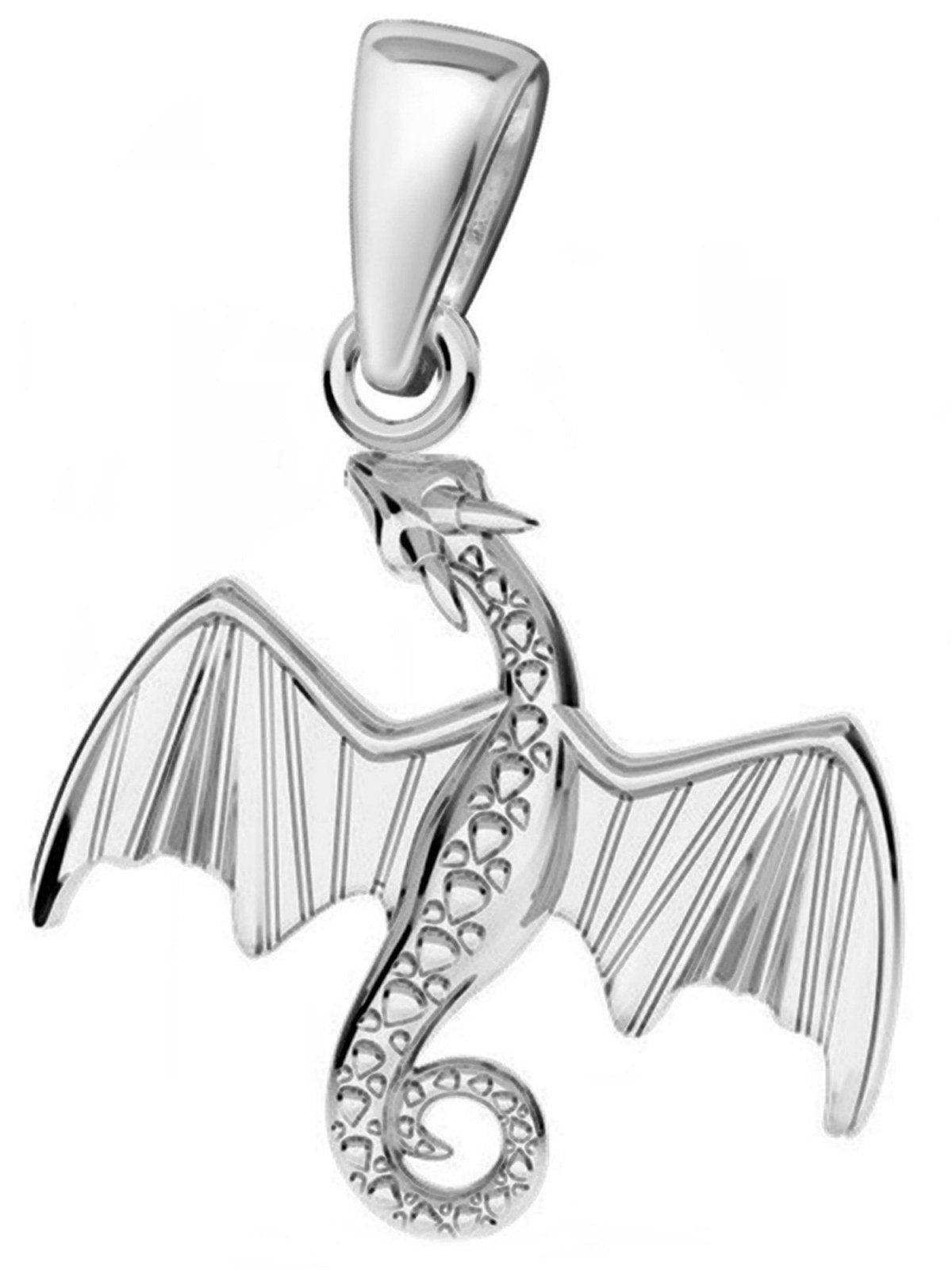 Drachen Schmuckanhänger Silber 925 – Fantasy Kettenanhängerr Bild 1