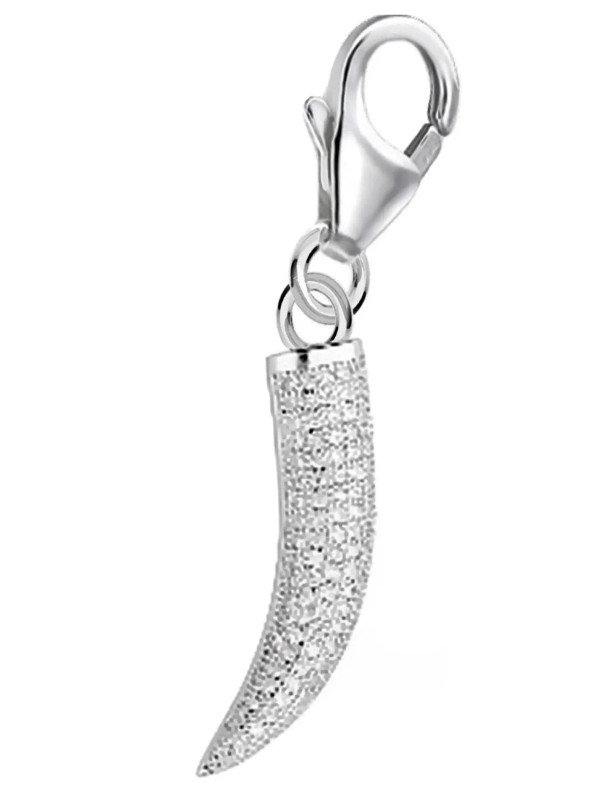 Drachenzahn Charm aus 925 Silber – Tierzahn Armband Anhänger Bild 1