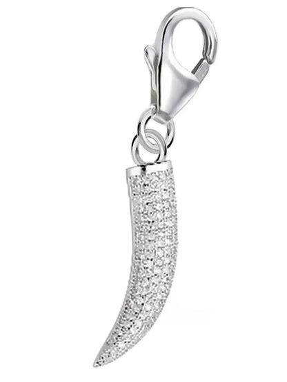 Drachenzahn Charm aus 925 Silber – Tierzahn Armband Anhänger Bild 1