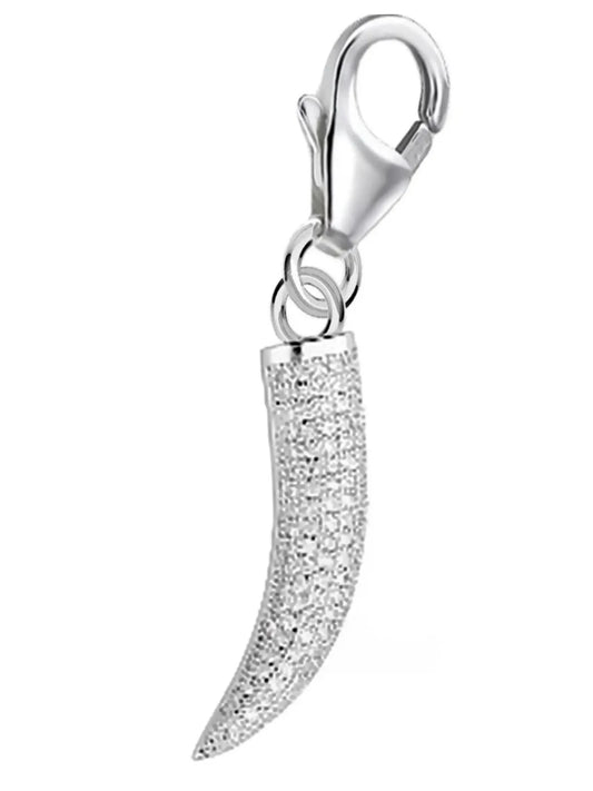 Drachenzahn Charm aus 925 Silber – Tierzahn Armband Anhänger Bild 1