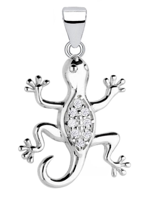 Echsen Anhänger aus 925 Silber – Reptil Motiv für Halsketten Bild 1