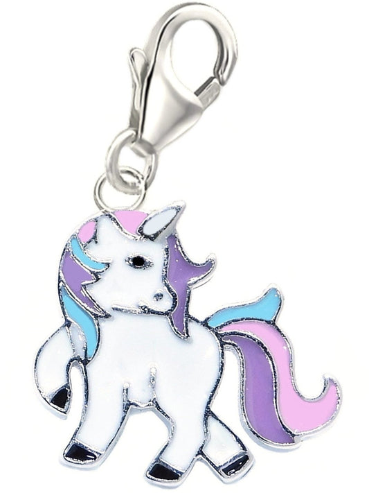 Einhorn Charm bunt 925 Silber Fantasy Kinder Schmuck Bild 1