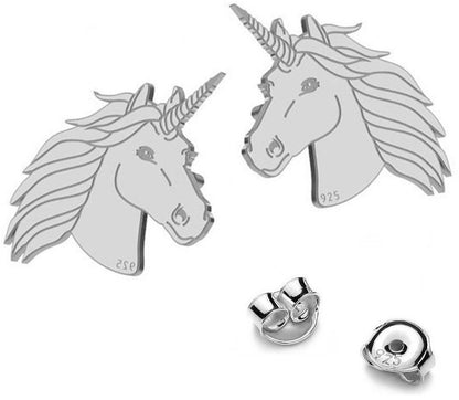 Einhorn Ohrstecker Silber 925 – Fantasy Schmuck Bild 1