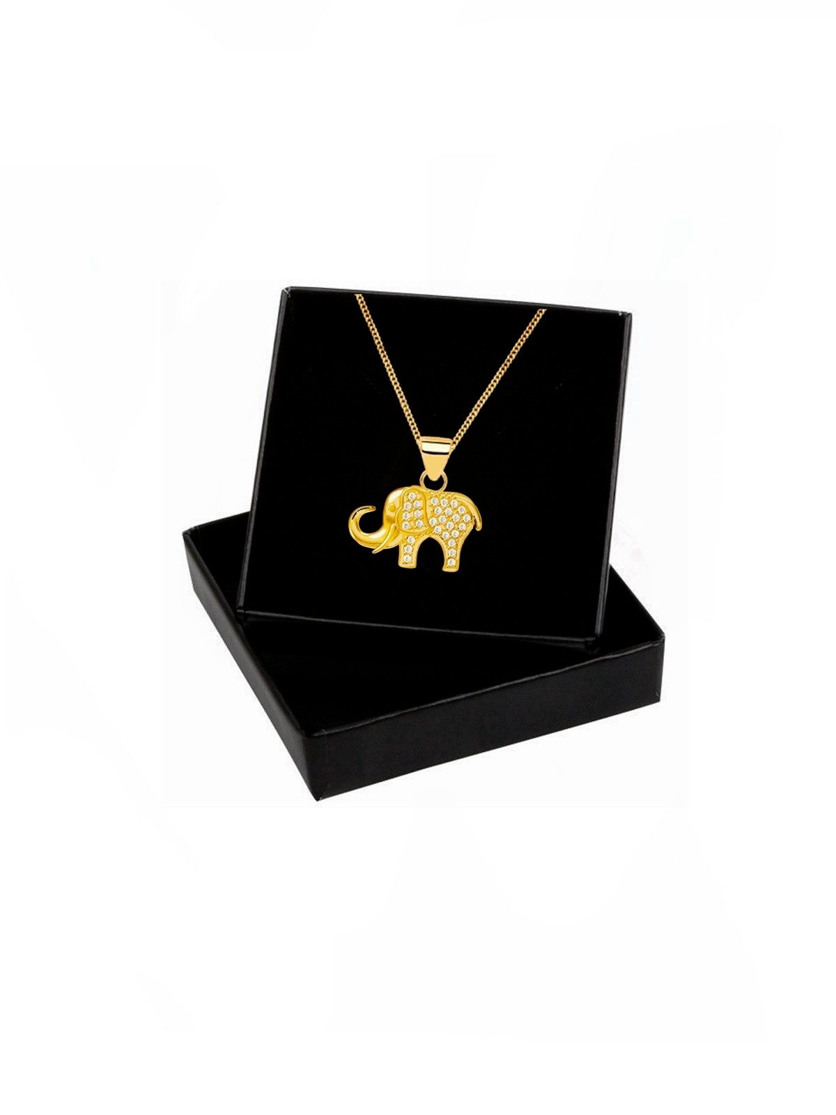 Elefant Halskette aus vergoldetem 925 Silber und Zirkonia Bild 3
