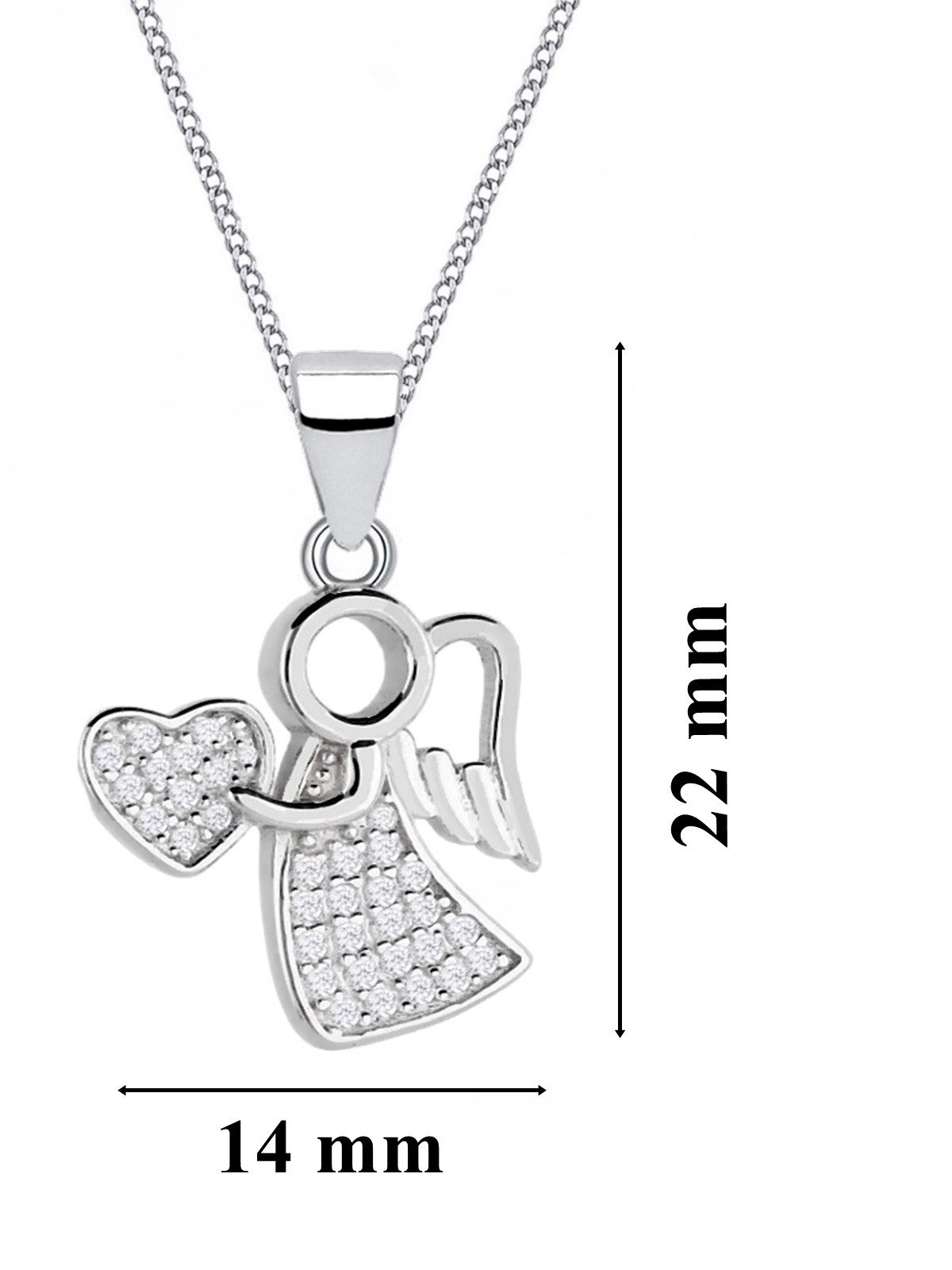 Elegante Engel mit Herz Halskette aus 925 Silber mit Geschenketui Bild 3