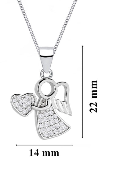 Elegante Engel mit Herz Halskette aus 925 Silber mit Geschenketui Bild 3