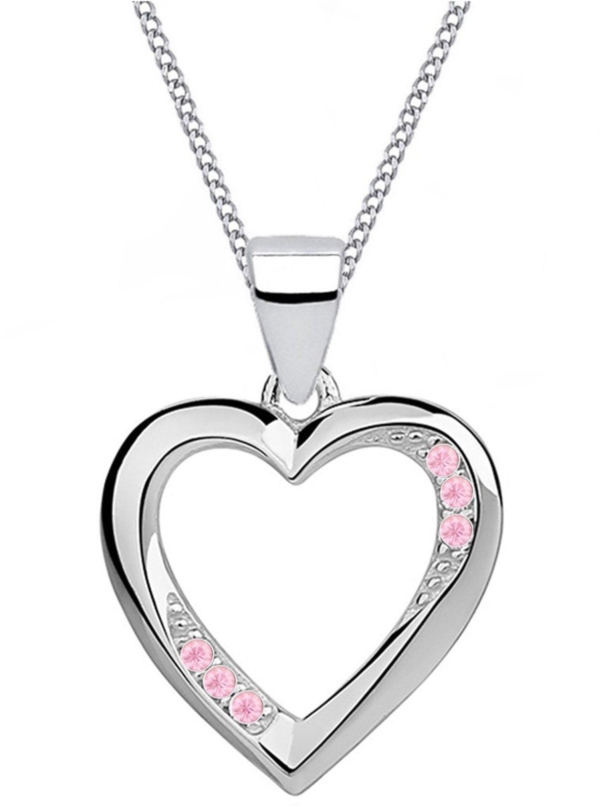 Elegante Silberkette mit Herz Anhänger mit rosa Zirkonia aus 925 Silber Bild 1