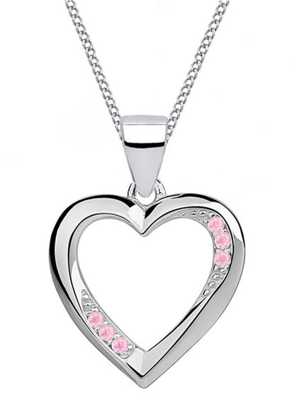 Elegante Silberkette mit Herz Anhänger mit rosa Zirkonia aus 925 Silber Bild 1