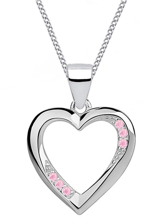 Elegante Silberkette mit Herz Anhänger mit rosa Zirkonia aus 925 Silber Bild 1