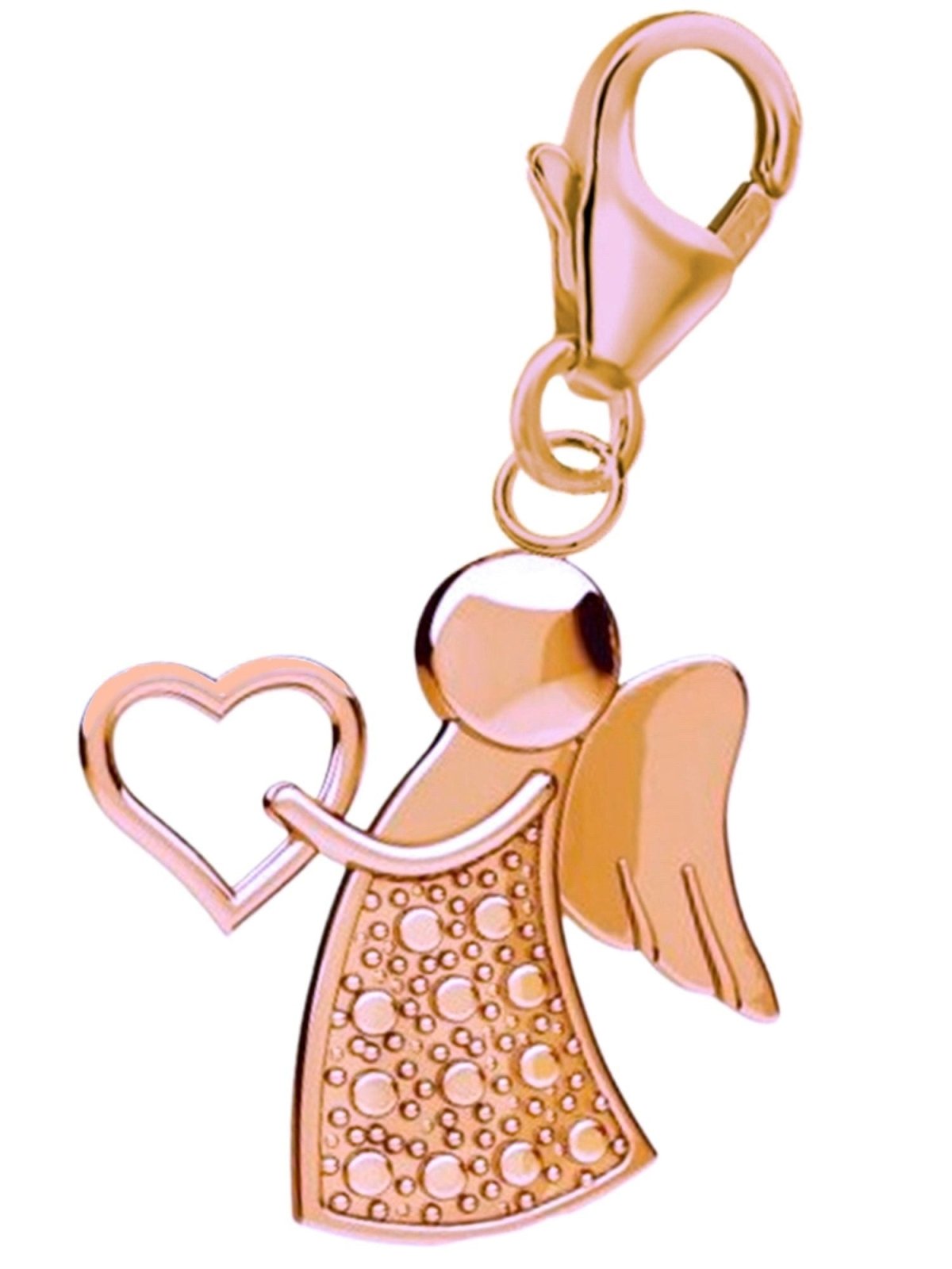 Engel Charm Rosegold vergoldet 925 Silber - Glücksbringer Bild 1