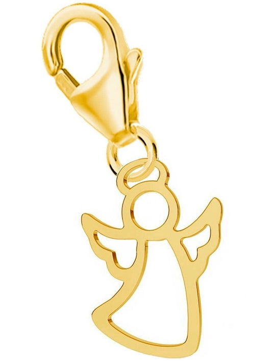 Engel Charm vergoldet Silber 925 – Schutz Anhänger für Charmkette Bild 1