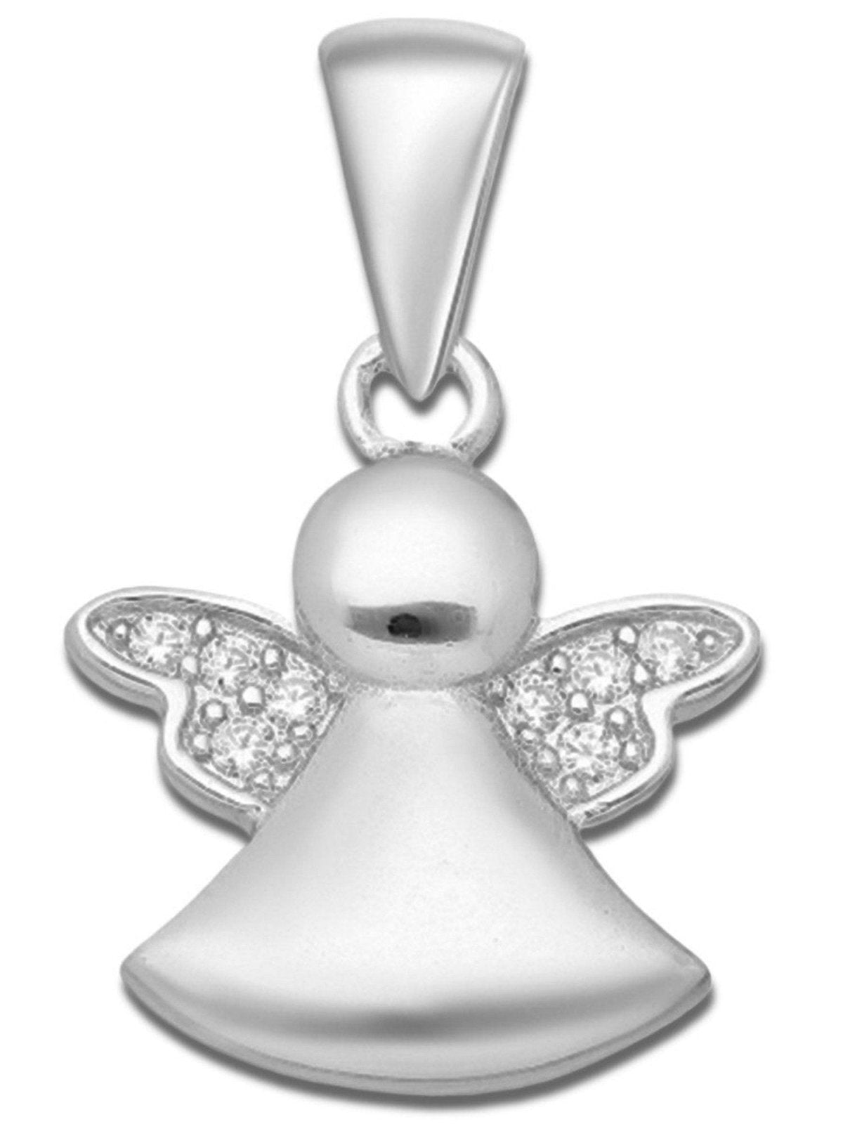 Engel Silberanhänger mit Zirkonia für Halsketten - 925 Silber Bild 1