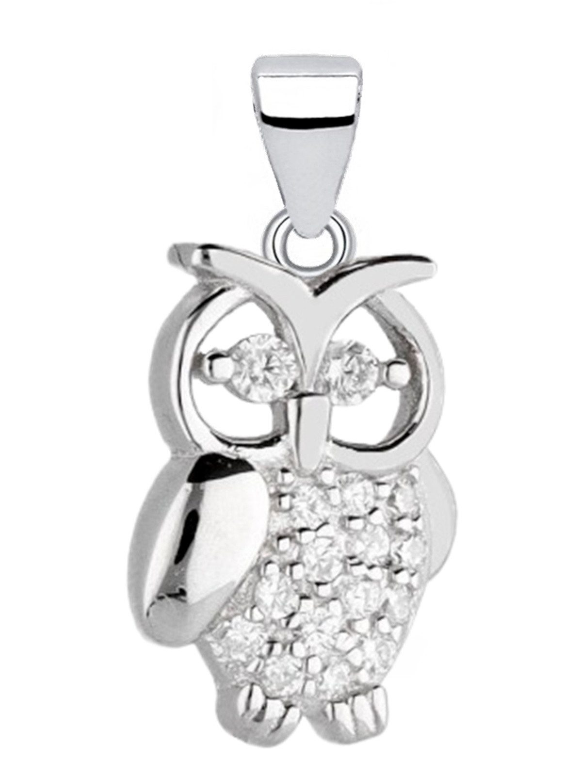 Eule Anhänger ohne Kette aus 925 Silber - kleiner Vogel Bild 1