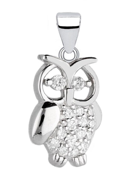 Eule Anhänger ohne Kette aus 925 Silber - kleiner Vogel Bild 1