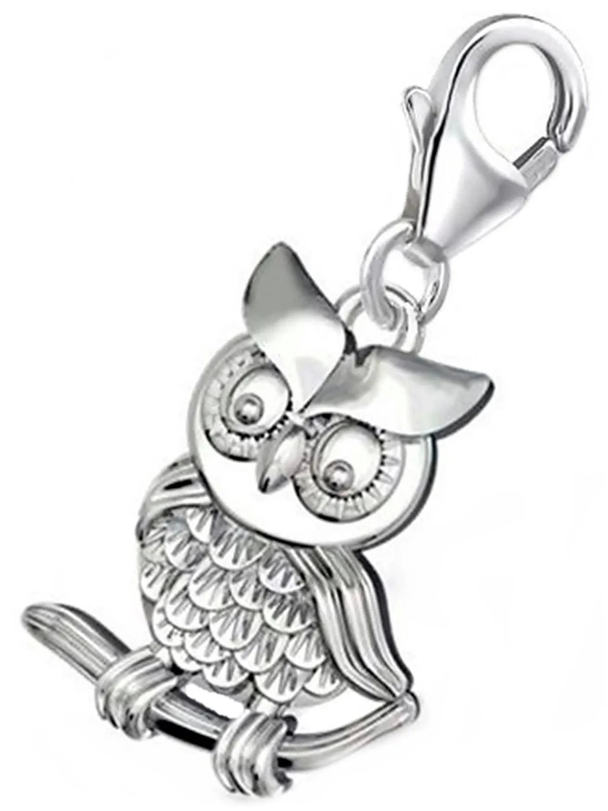 Eule Charm Silber 925 – Natur Schmuck für Bettelarmband Bild 1