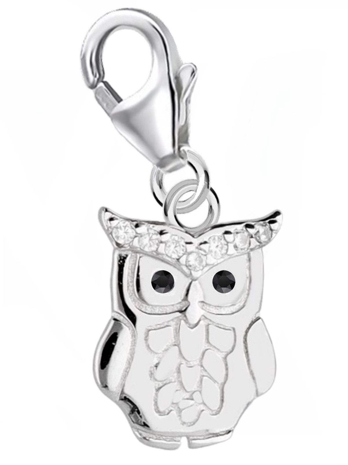 Eulen Charm 925 Silber – Vogel Geschenk für Tierliebhaber Bild 1