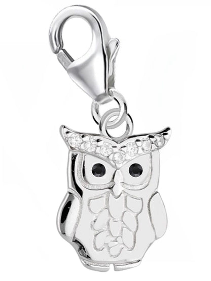 Eulen Charm 925 Silber – Vogel Geschenk für Tierliebhaber Bild 1