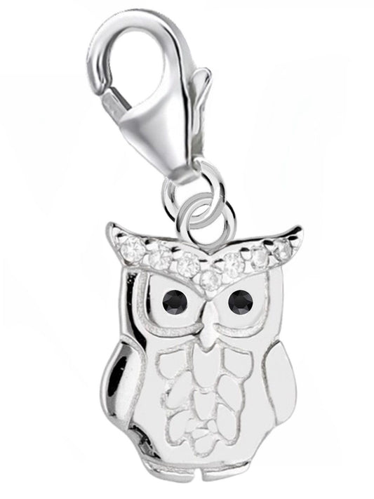 Eulen Charm 925 Silber – Vogel Geschenk für Tierliebhaber Bild 1