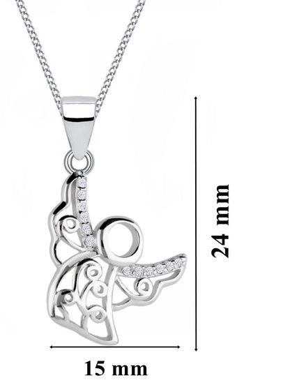 Filigrane Engel Halskette aus 925 Silber mit Zirkonia Bild 3