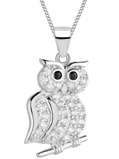 Filigrane Eule mit Ankerkette aus 925 Silber  Bild 1