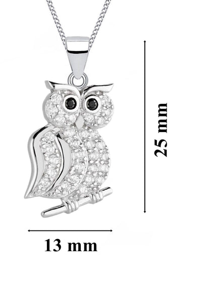 Filigrane Eule Halskette aus 925 Silber mit Zirkonia Vogelm Bild 3