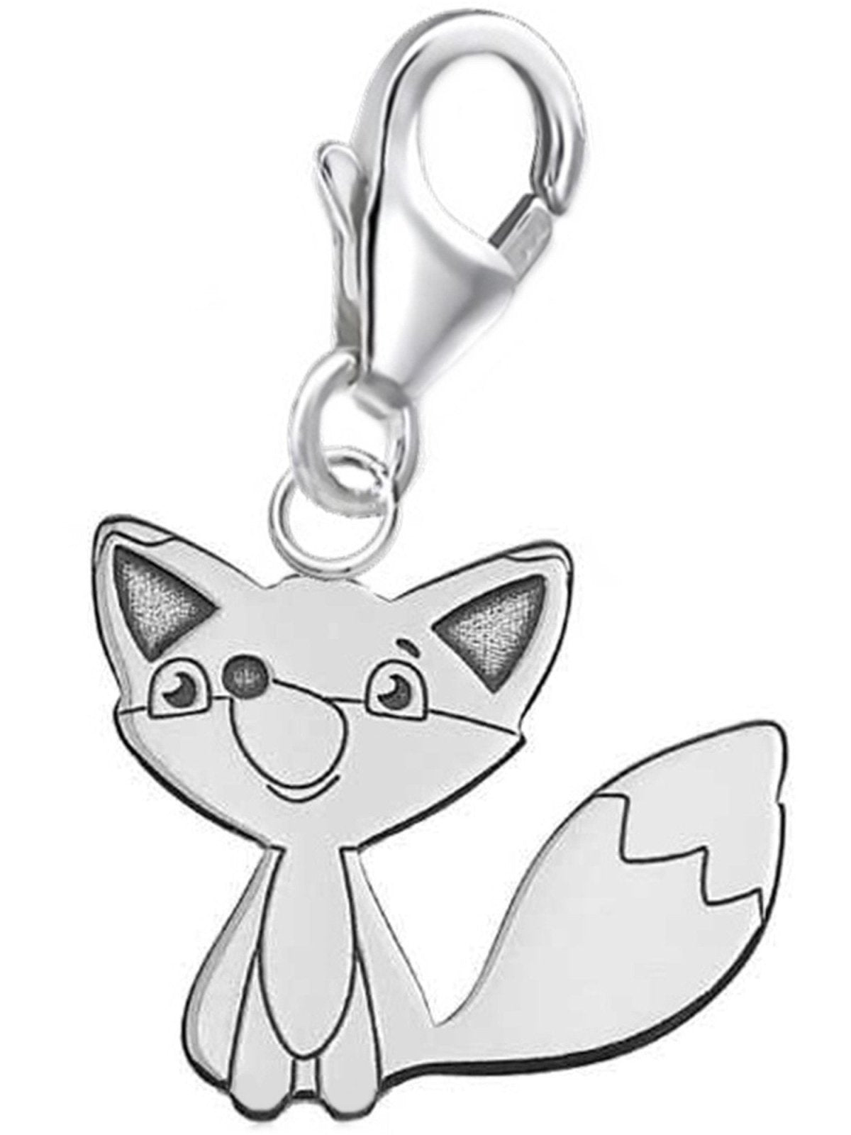 Fuchs Charm Silber 925 - Armband Anhänger für Tierfreunde Bild 1