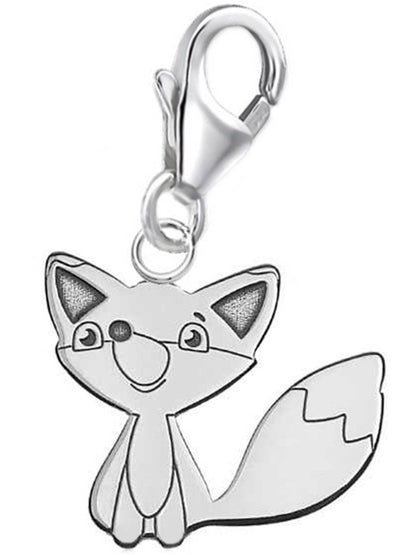 Fuchs Charm Silber 925 - Armband Anhänger für Tierfreunde Bild 1