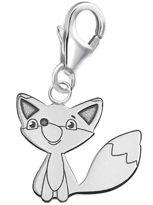 Fuchs Charm Silber 925 - Armband Anhänger für Tierfreunde Bild 1