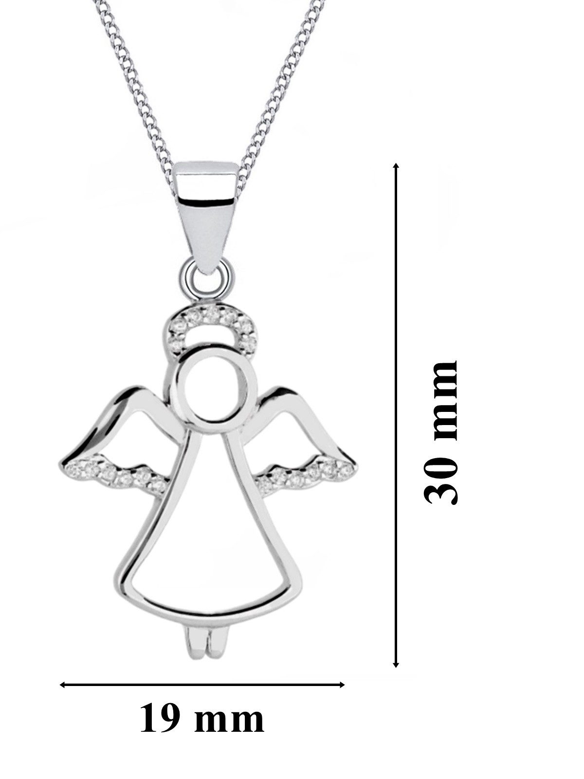Funkelnde Schutzengel Anhänger inkl. Kette aus echtem 925 Silber Bild 3